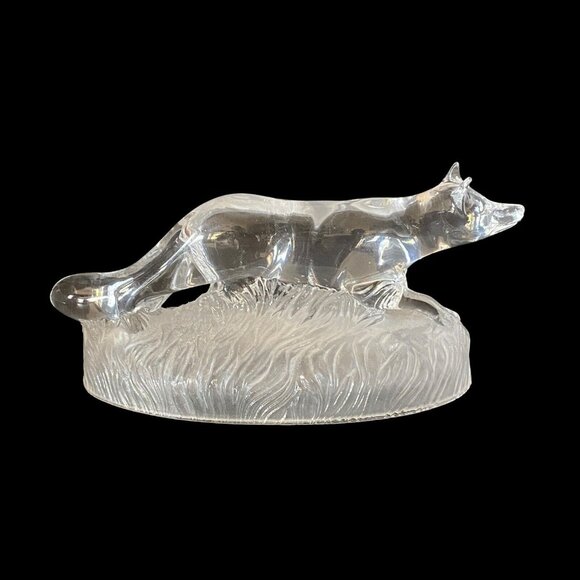 Cristal d'Arques Crystal Glass FOX Figurine Made in France 7.5" Vintage EUC - Picture 1 of 8